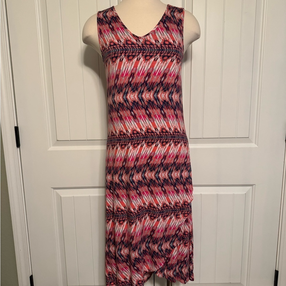 Design History Multicolor Pullover Knit Stretch Dress Womens Size Medium EUC